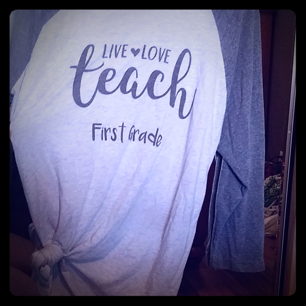 Live Love Teach First Grade teacher medium - large